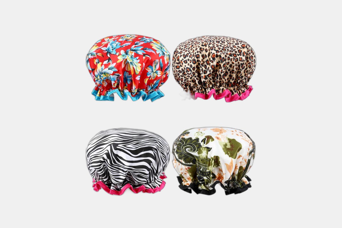 Esarora Waterproof Double Layer Shower Caps