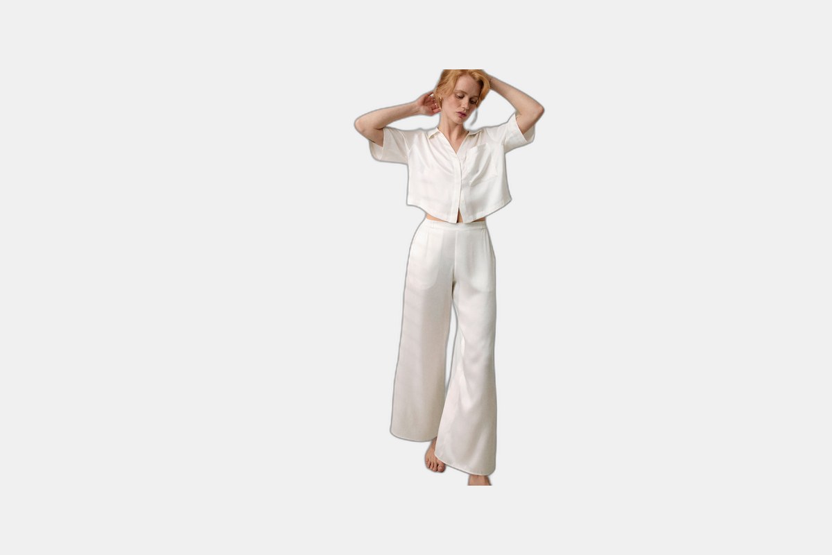 Lunya Washable High Waist Silk Pajama Set