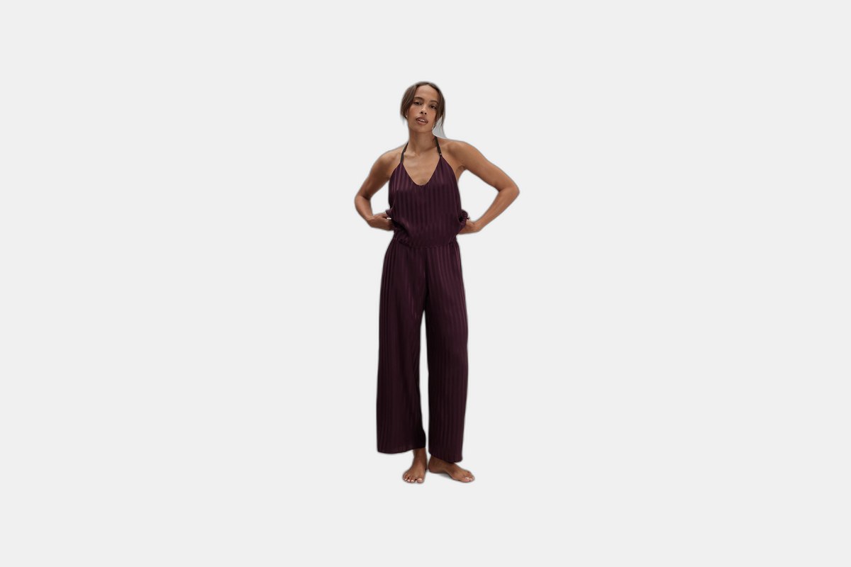 Lunya Washable Silk Striped Jacquard Cami Pant Set