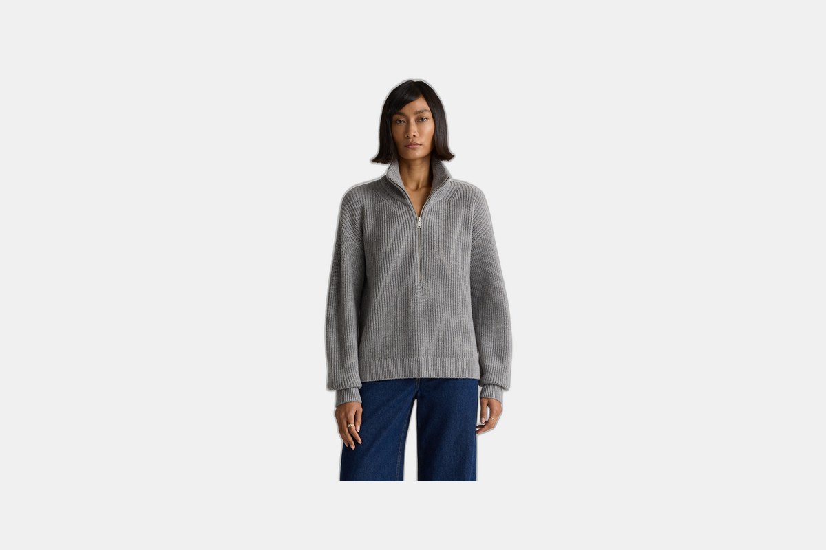 Quince Australian Merino Wool Half-Zip Sweater