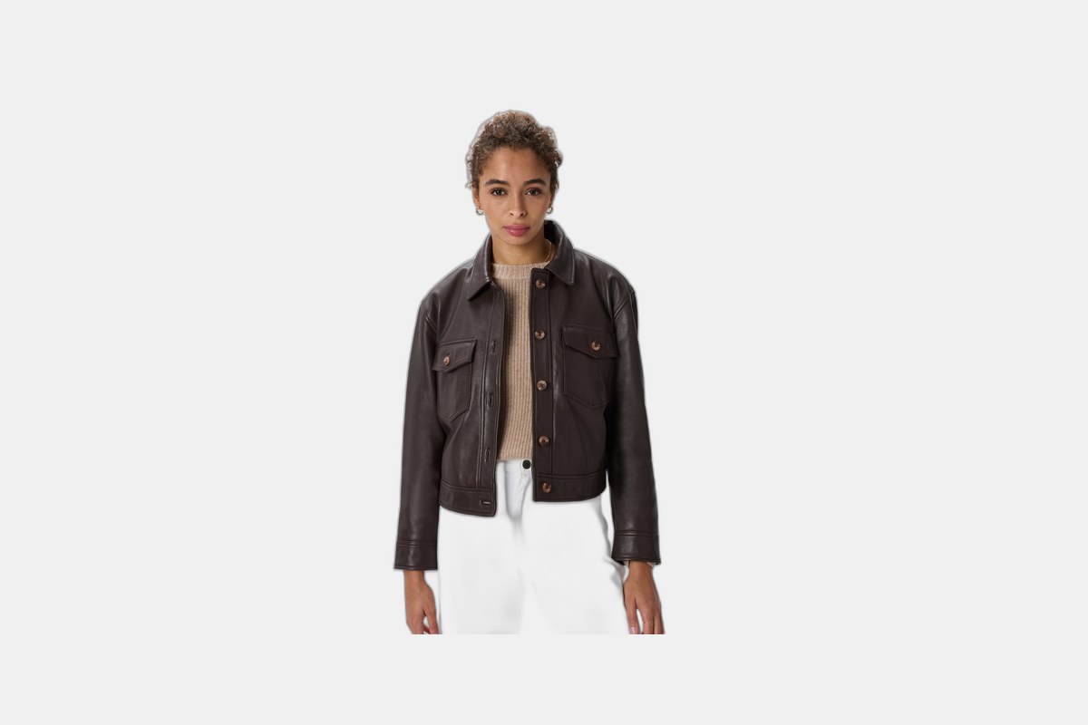 Quince Leather Cropped Jacket