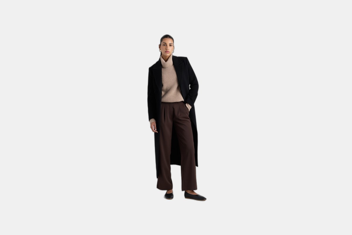 Quince Wool Cashmere Tailored Long Coat