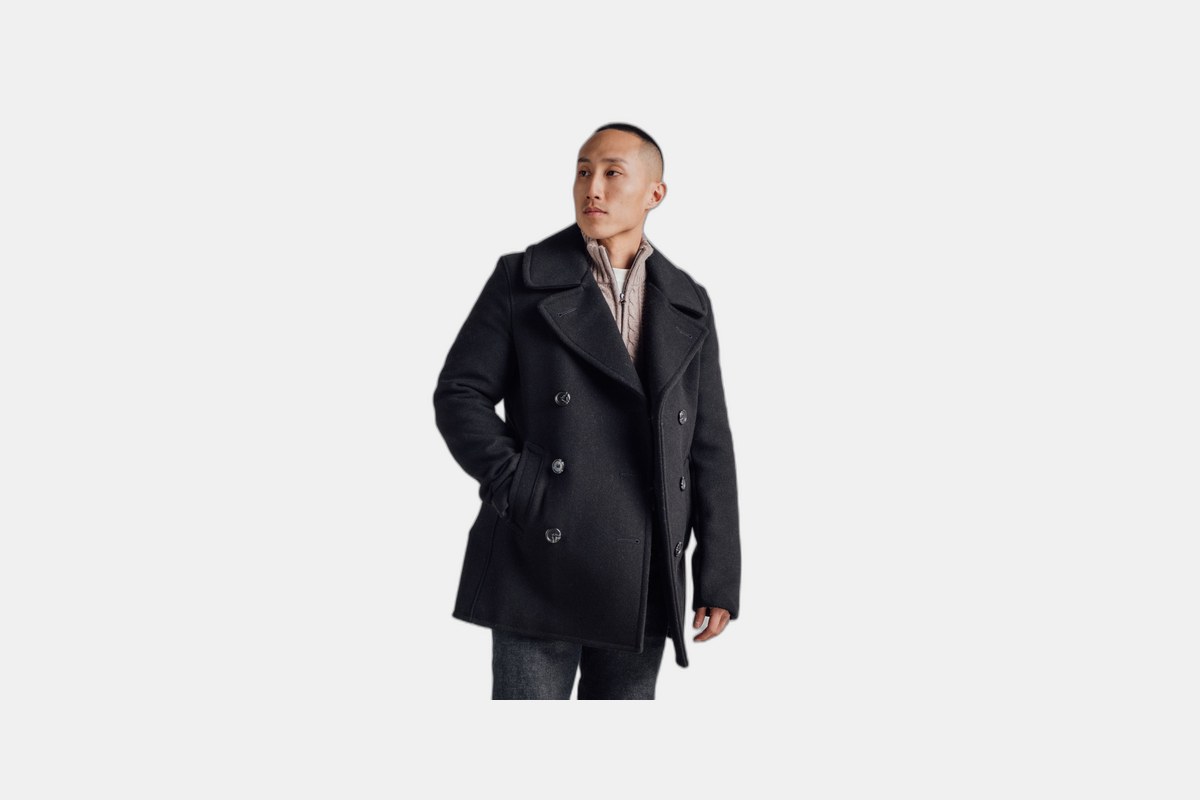Schott Melton Wool-Blend Peacoat