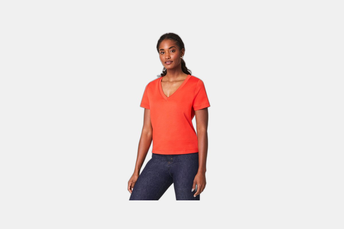 Spanx Cotton V-Neck Tee
